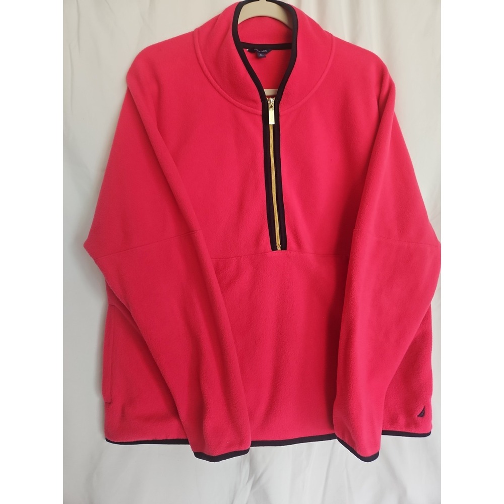 Nautica Extra Large Pink Quarter Zip Fleece Jacket